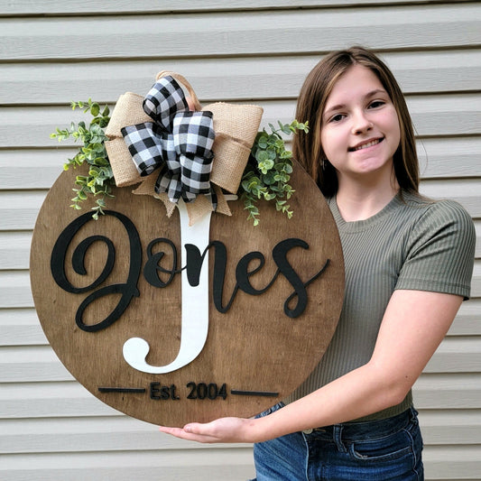 Family Name and Initial Door Hanger