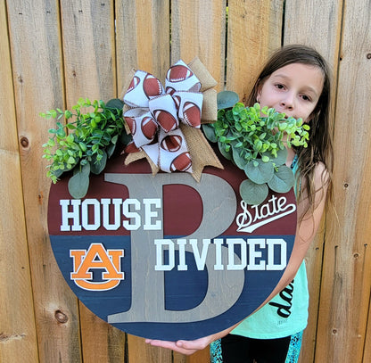 House Divided Football Door Hanger