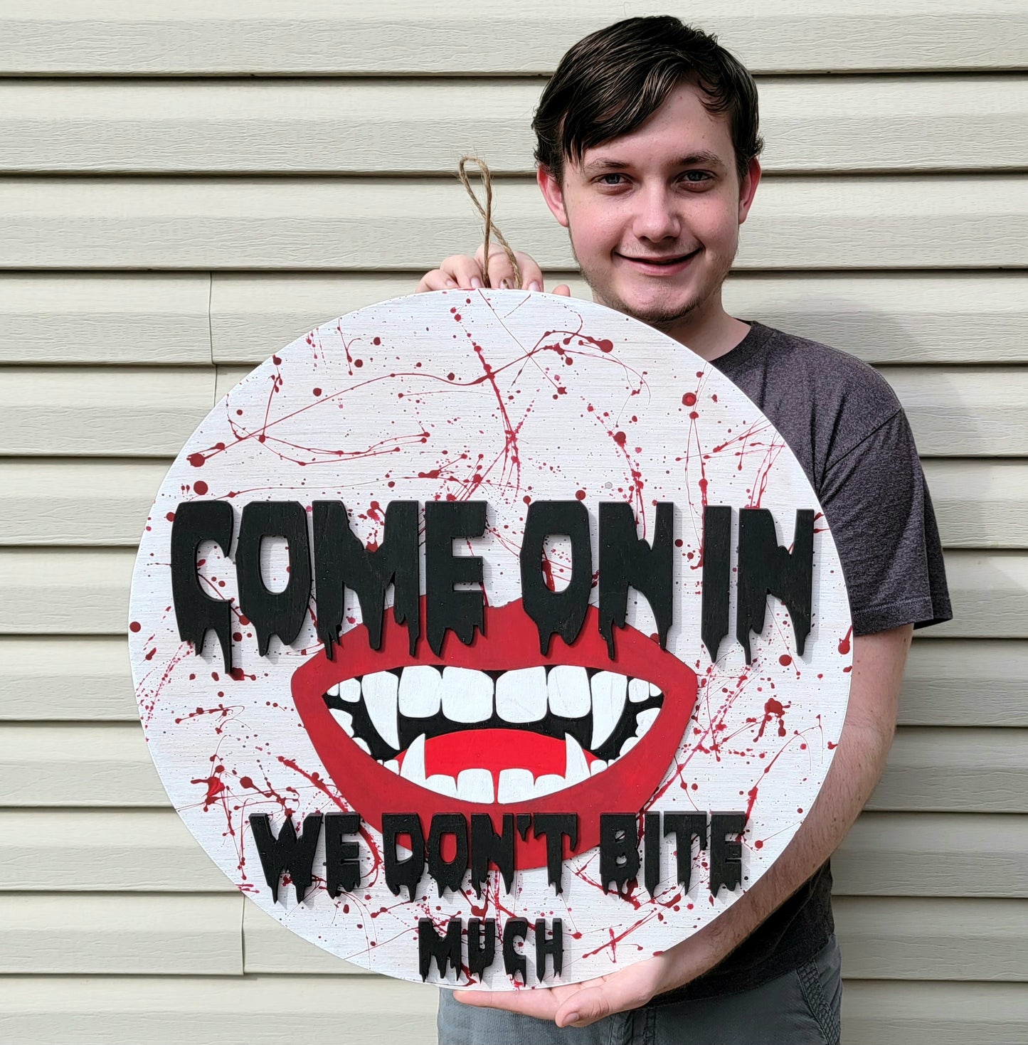 We Don't Bite Halloween Door Hanger