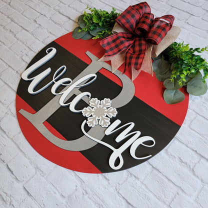 Welcome Snowflake Door Hanger