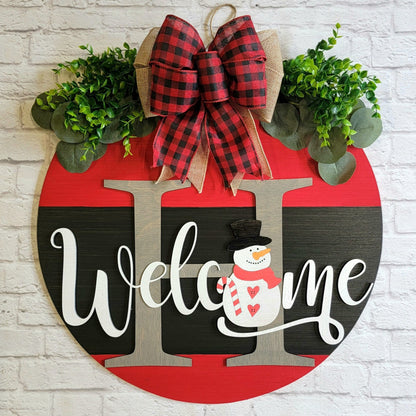 Welcome Snowman Door Hanger