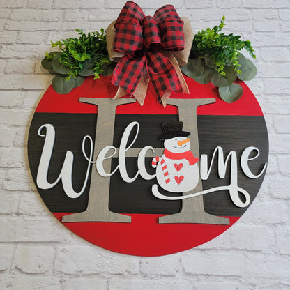 Welcome Snowman Door Hanger