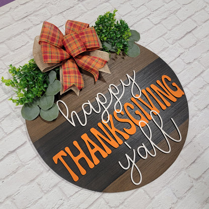 Happy Thanksgiving Y'all Door Hanger