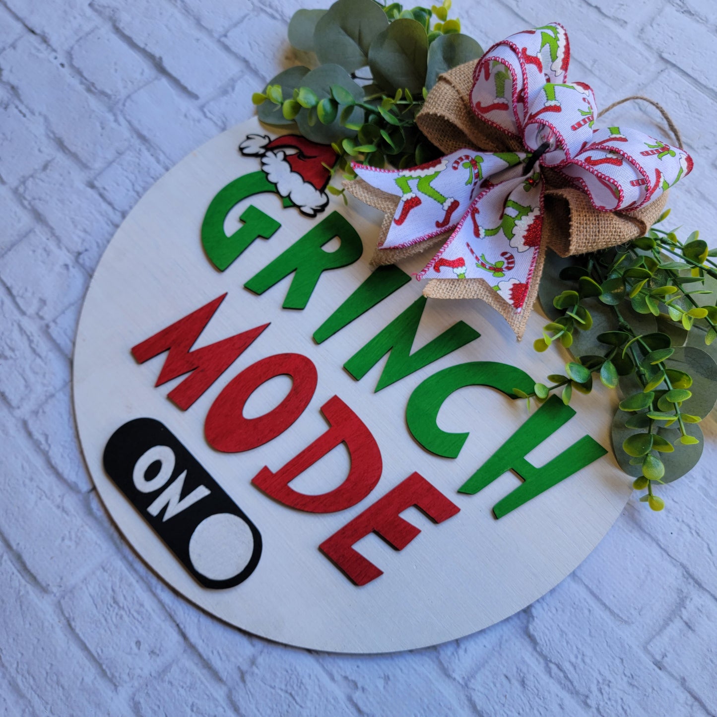 Grinch Mode On Door Hanger