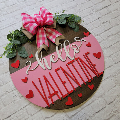 Hello Valentine Door Hanger