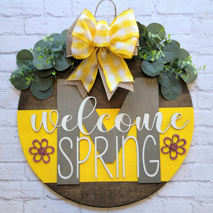 Welcome Spring Front Door Hanger