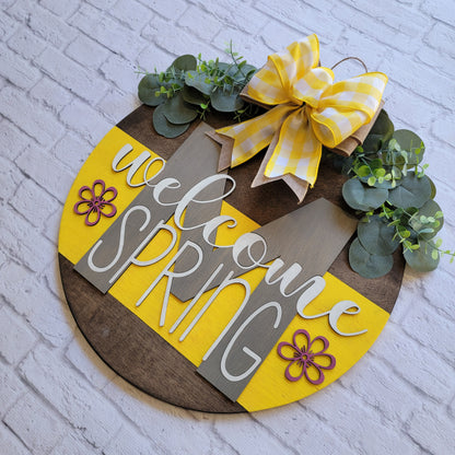 Welcome Spring Front Door Hanger