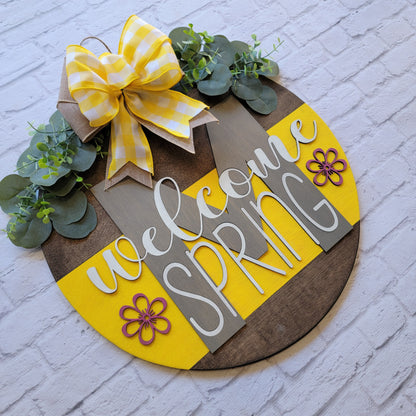 Welcome Spring Front Door Hanger