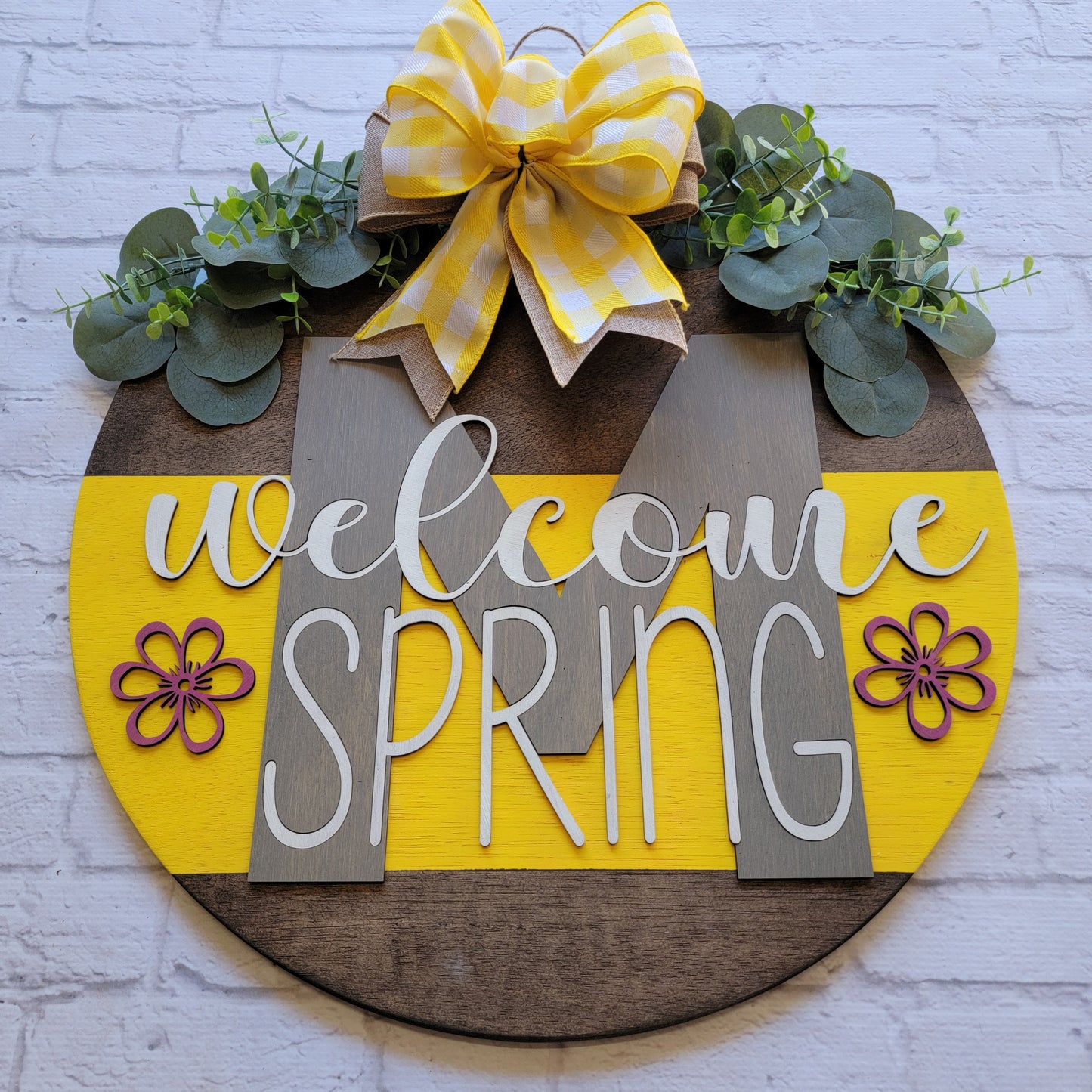 Welcome Spring Front Door Hanger