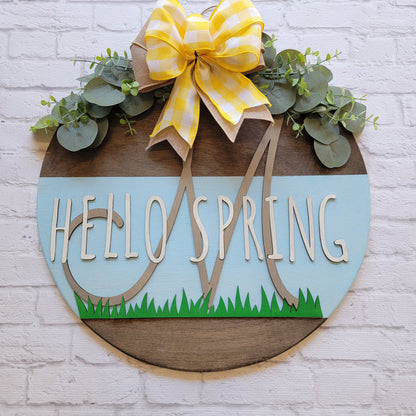 Hello Spring Front Door Hanger