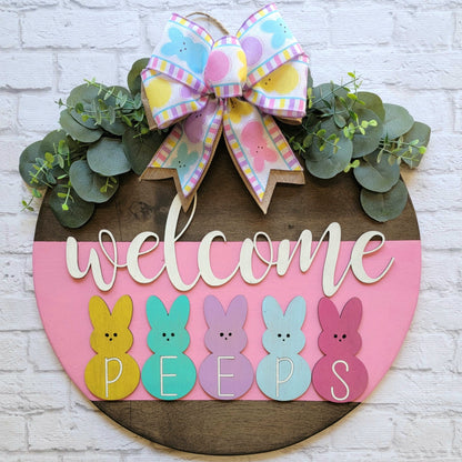 Welcome Peeps Front Door Hanger