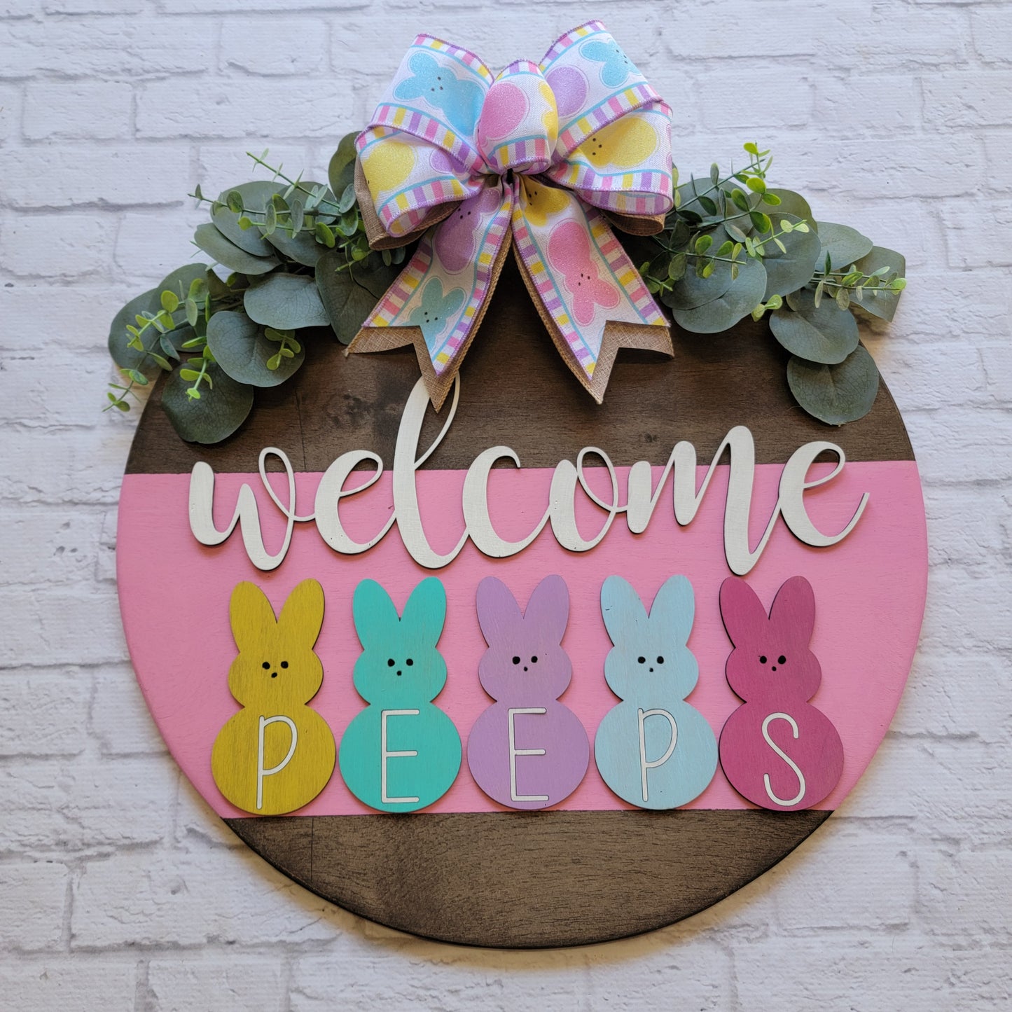 Welcome Peeps Front Door Hanger