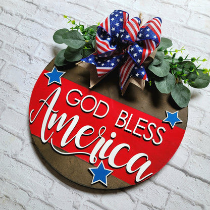 God Bless America Door Hanger