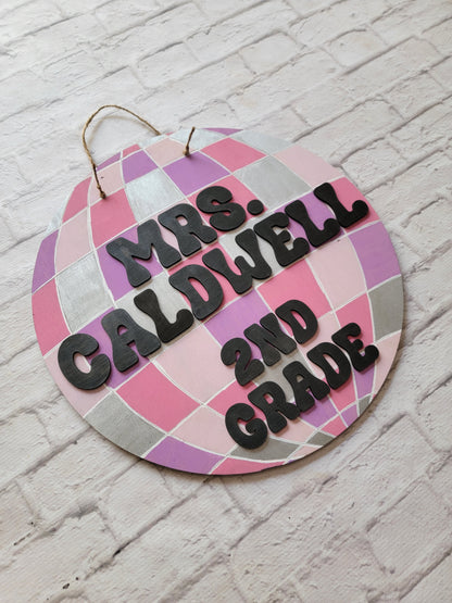 Disco Ball Teacher Door Hanger