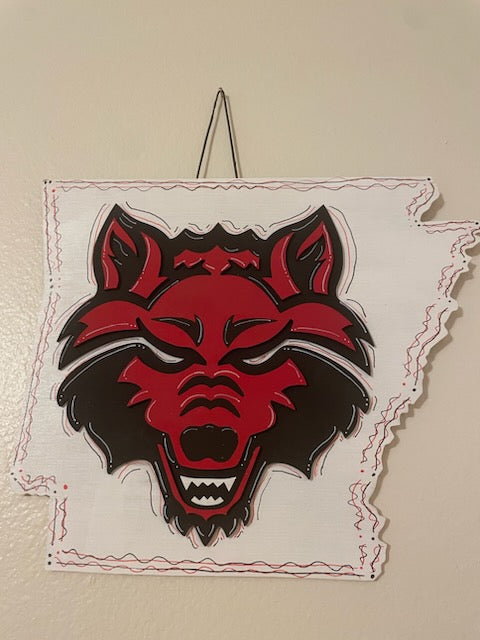 Red Wolf Door Hanger